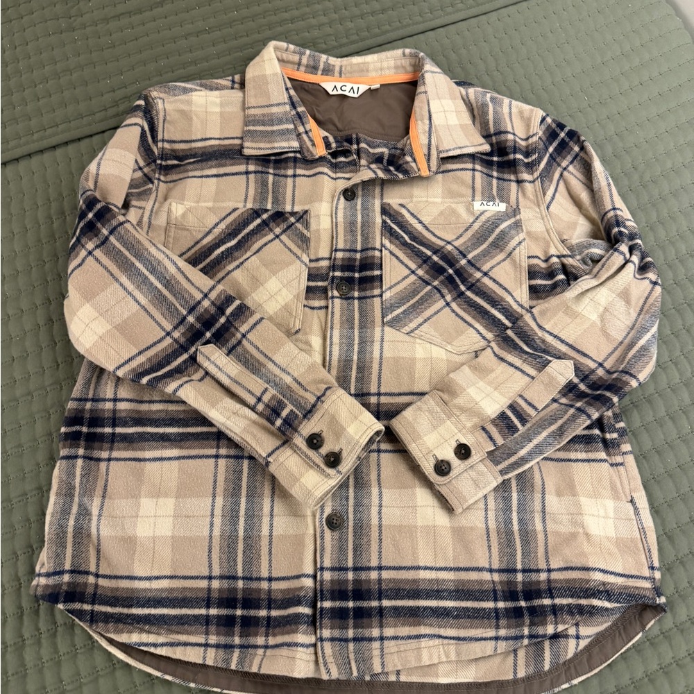 Women's Plaid Button Down Shirt - Navy and Cream